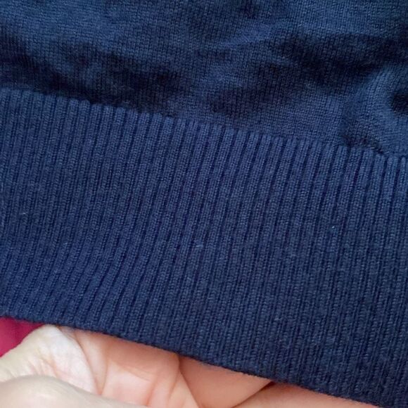 Hugo Boss Navy Slim Fit wool/silk Sweater, M - Picture 4 of 8